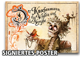 Signiertes Knochenmann-Poster