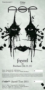 Konzertkarte vom 16.11.2011 für die fremd-Tour in Bochum