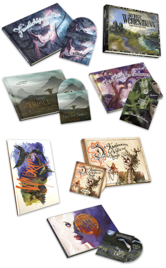 Produktabbildung Asps Zwielichtgeschichten-Paket mit 7 Büchern und 5 CDs