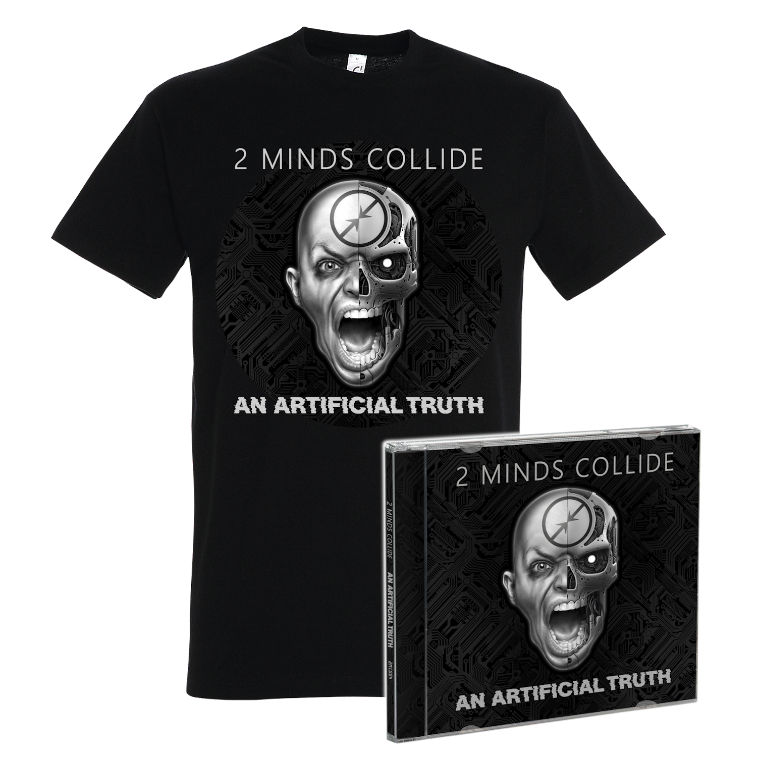 Produktabbildung CD Two Minds Collide "An Artificial Truth" + Shirt