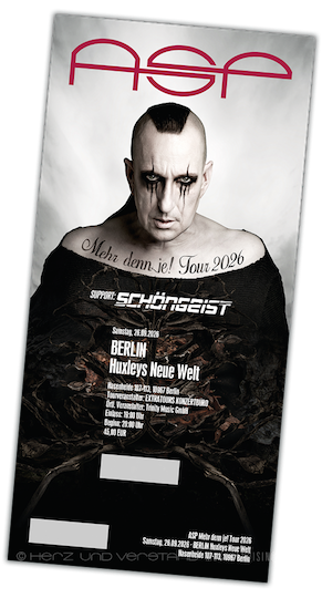 Produktabbildung ASP mehr denn je! Tour 2026 – Berlin, Huxleys Neue Welt